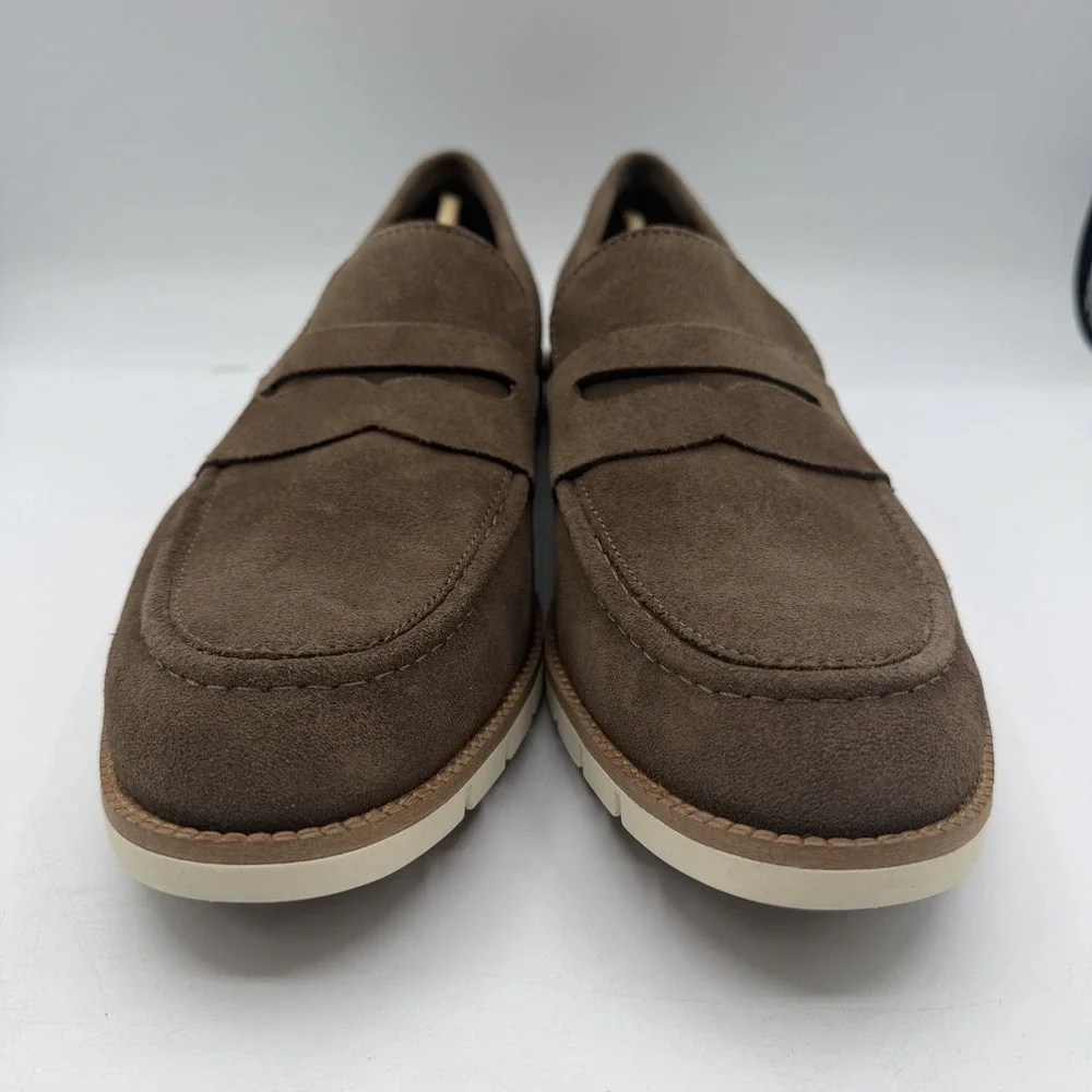 Cole Haan Flexgrand+ Penny Loafers Mens 10 M‎ Truffle Brown Suede Slip On Shoes - Picture 4 of 10